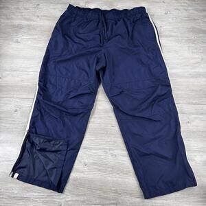 VTG Starter Warm Up Pants Mens XL Navy Blue Striped Shiny Dazzle Y2K Basketball